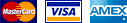 Mastercard, Visa and American Express